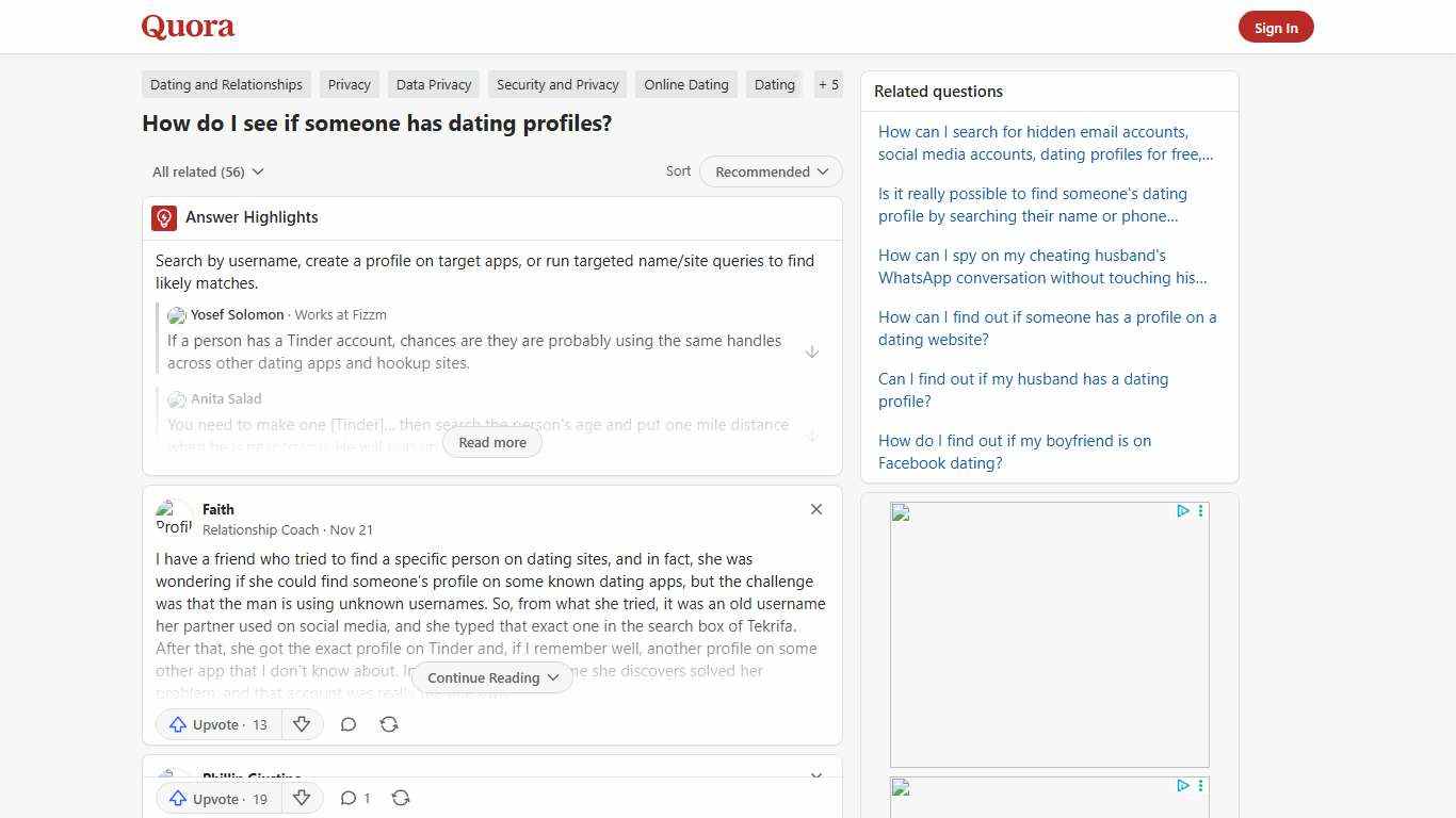 How to see if someone has dating profiles - Quora